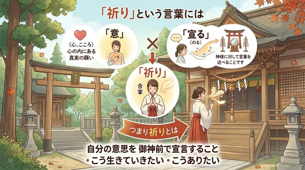 祈りとは「意」＋「宣る」