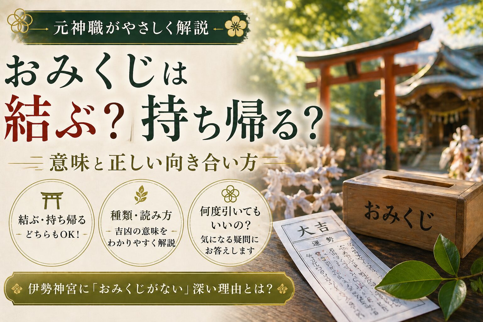 おみくじは結ぶ？持ち帰る？