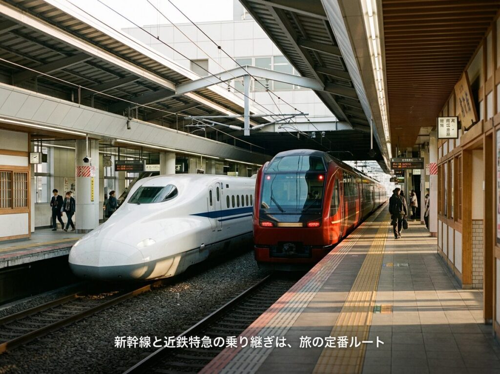 新幹線と近鉄特急の乗り継ぎ