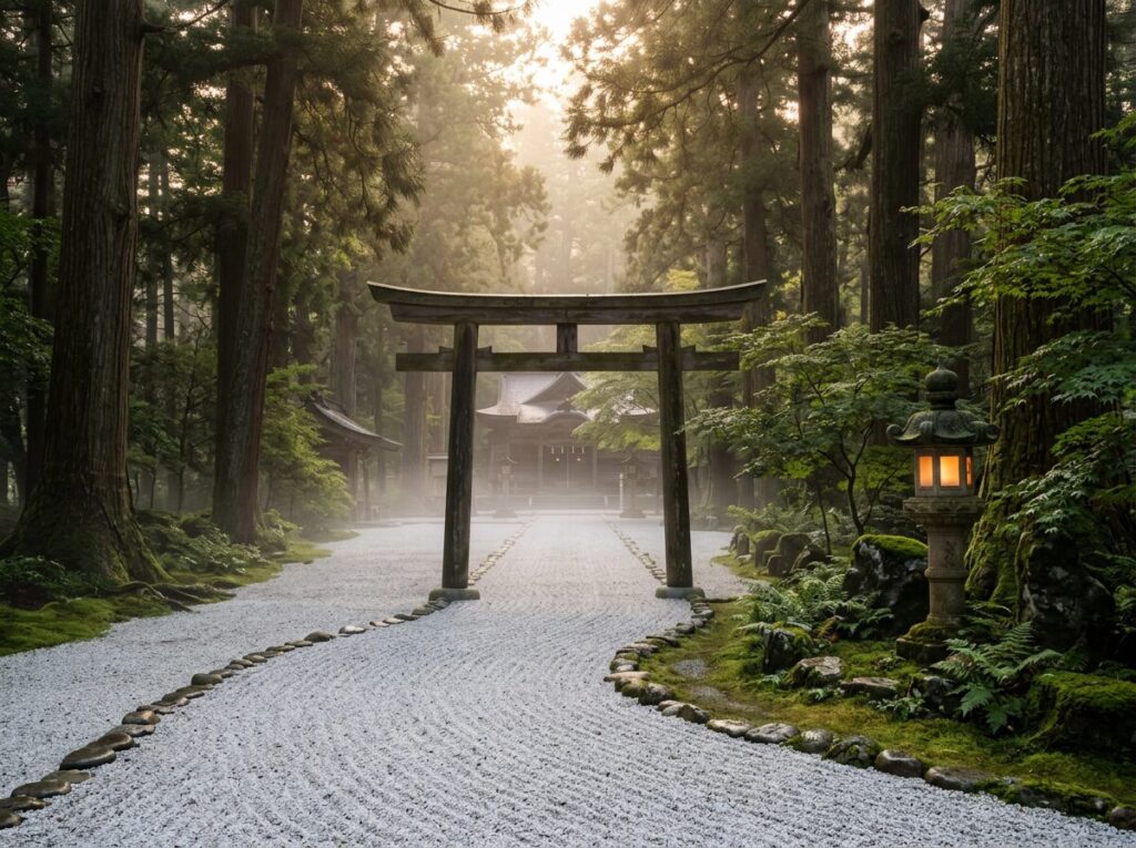 朝の境内