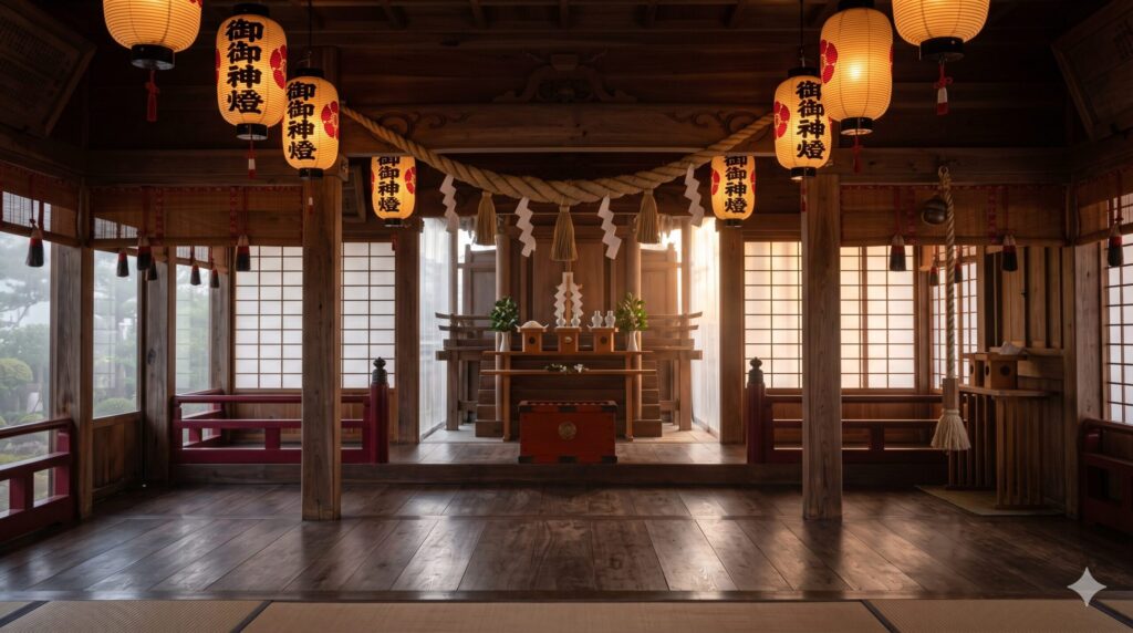 朝の拝殿に響く祝詞の声。その言葉は、神話から続いている