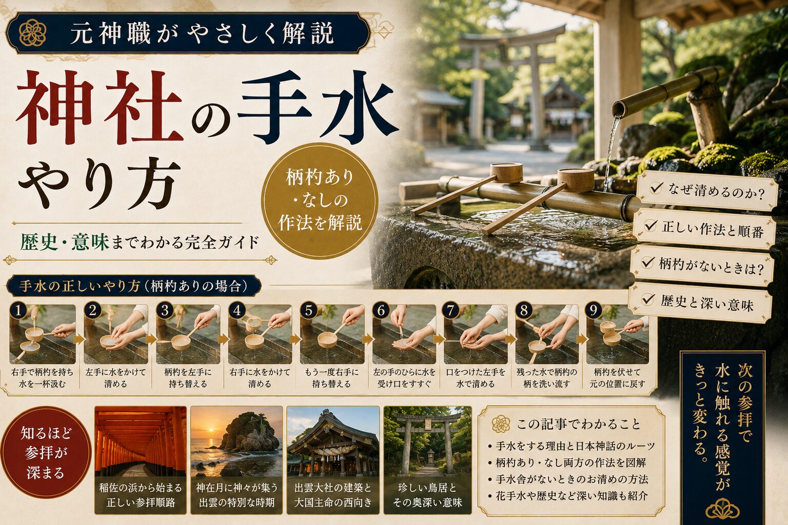 神社の手水のやり方