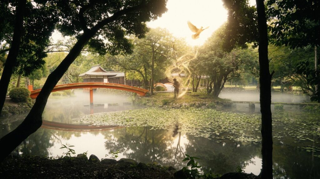 八幡神出現（菱形池）