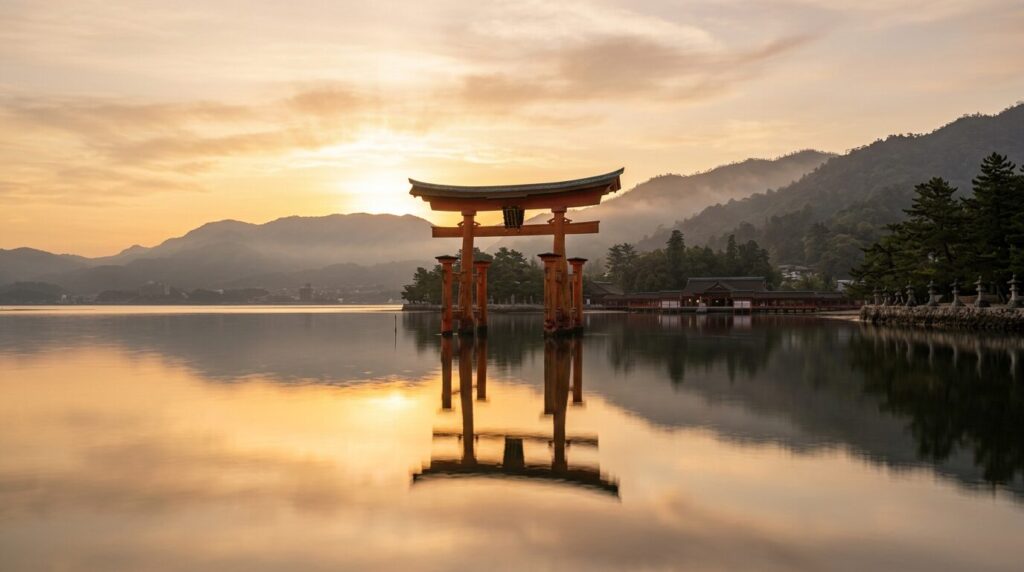 夕暮れの厳島神社