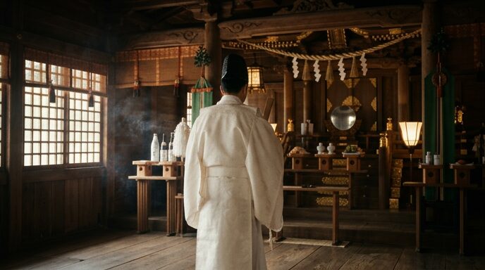 神職の後ろ姿