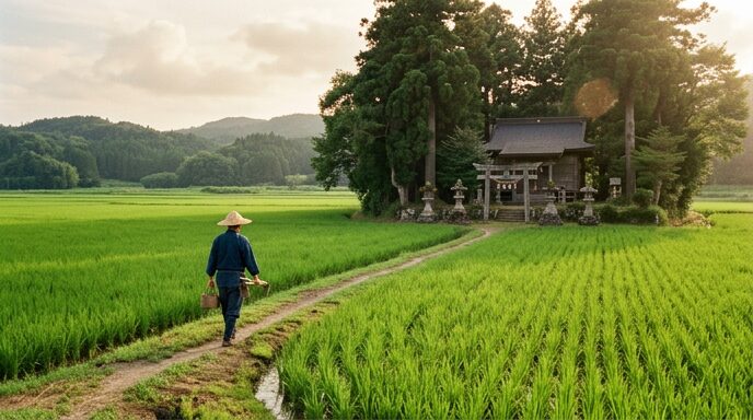 夏の田園と稲穂の記憶