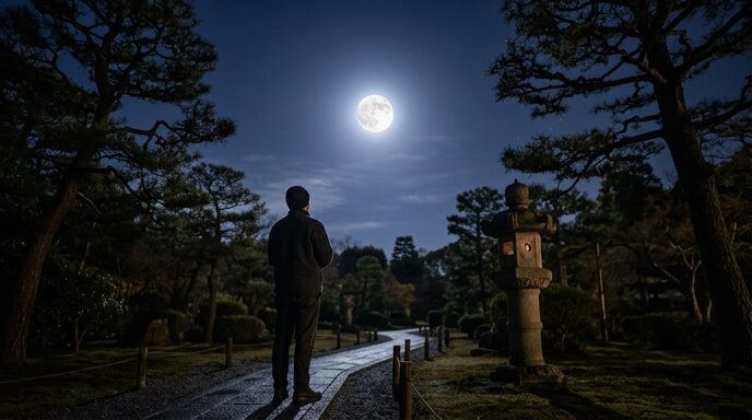 月を見上げる情景