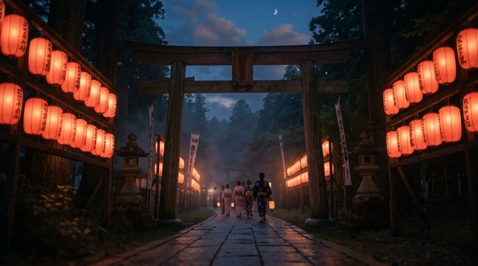 夏祭りの夕暮れ