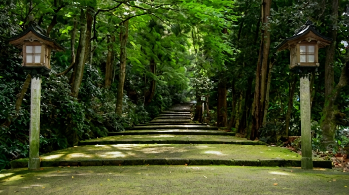 千年杉が並ぶ白山比咩神社の表参道