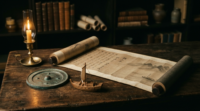 古文書と海人族の記憶を象徴する静物