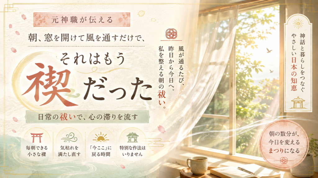 朝、窓を開けて風を通すだけで、それはもう禊だった