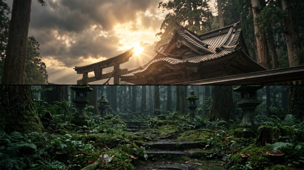太陽の光と地面の対比